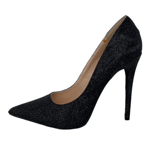 Wild Rose Heels Women's 7 Black Sparkles Hanna Pumps Shoes Pointed Toe - Picture 9 of 15